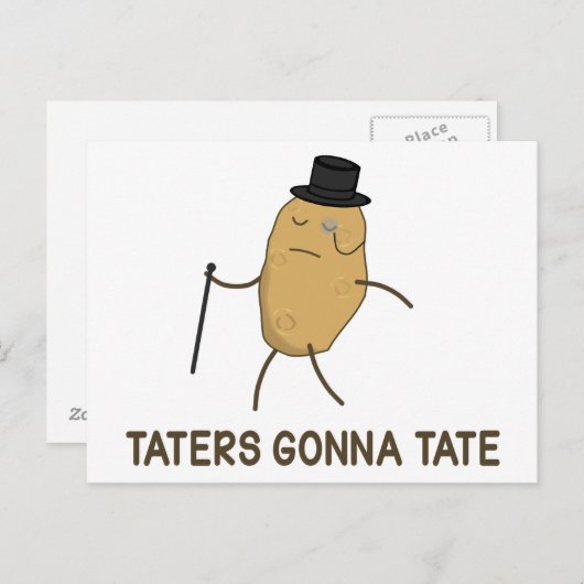 Haters Gonna Hate and Taters Gonna Tate Postkarte (Vorne/Hinten)