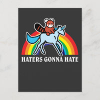 Haters Gonna Hate Funny Red Panda Reiten Unicorn