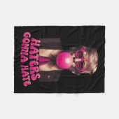 Haters Gonna Hate Funny Trump Bubble Gum Donald Tr Fleecedecke (Vorderseite (Horizontal))