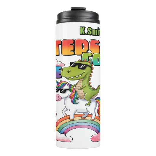 Haters Gonna Hate Unicorn Dinosaur Thermosbecher (Vorderseite)