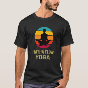 Hatha Flow Yoga Vintage Sonnenuntergang Yoga-Lehre T-Shirt