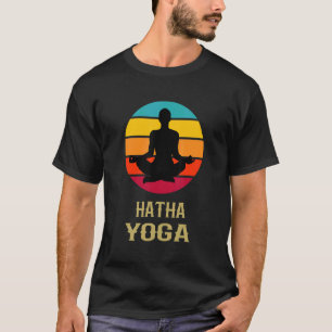 Hatha Yoga Vintage Sonnenuntergang  Yoga-Lehrer Yo T-Shirt