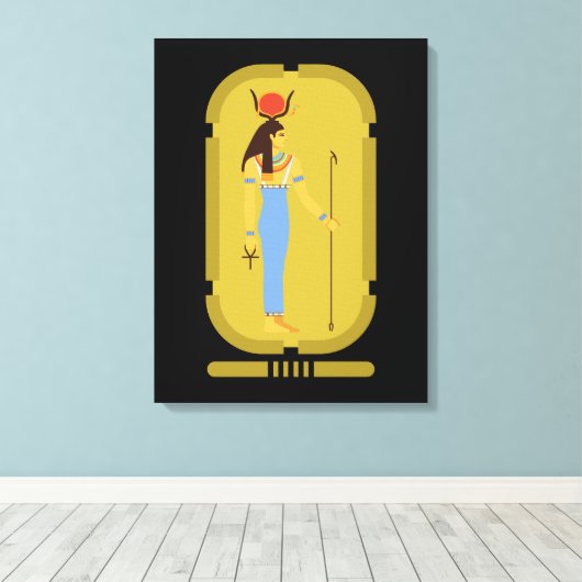 Hathor Ägyptische ancient Goddess Canvas Print Leinwanddruck (Insitu (Holzboden))