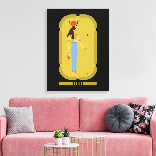 Hathor Ägyptische ancient Goddess Canvas Print Leinwanddruck (Insitu (Wohnzimmer))