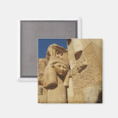 Hathor-Kolumne - Tempel der Königin Hatshepsut, Äg Magnet (Vorderseite/Rückseite)