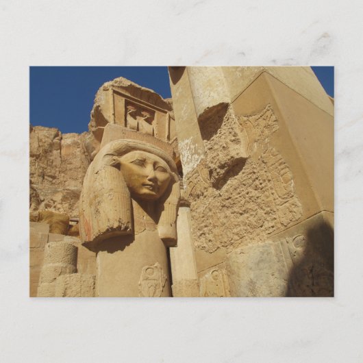Hathor-Kolumne - Tempel der Königin Hatshepsut, Äg Postkarte (Vorderseite)