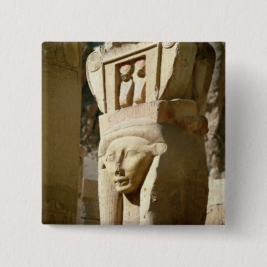 Hathor-köpfige Spalte, von der Kapelle von Button (Vorderseite)