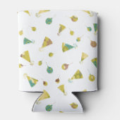 Hats and Balloons Party Pattern Silhouette Art Dosenkühler (Rückseite)