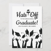 Hats auf der Graduate Nursing Graduation Party Einladung (Vorderseite)