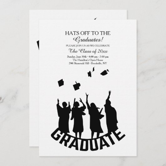 Hats auf die Einladung der Absolventen (Vorne/Hinten)