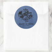 Hats aus - Blau Runder Aufkleber (Tasche)