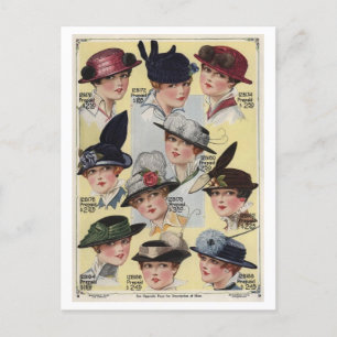 Hats aus dem Vintagen Katalog Montgomery Ward 1916 Postkarte