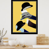 Hats French Art Deco Vintage Plakat Frankreich (Küche)