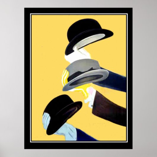 Hats French Art Deco Vintage Plakat Frankreich (Vorne)