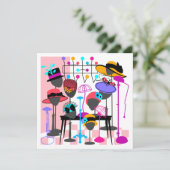 Hats Galore Einladung (Stehend Vorderseite)