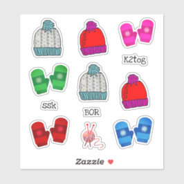 Hats Mittens Knitting Shaped Scrapbook Stickers Aufkleber