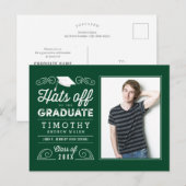 Hats Off Abschluss Ankündigung Postkarte (Vorne/Hinten)