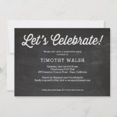 Hats Off Abschluss Chalkboard Einladung (Rückseite)