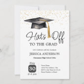 Hats Off to the Grad Graduation Party One Photo  Einladung (Vorderseite)