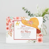 Hats Pferde und Blume Debby-Theme-Brautparty Einladung (Stehend Vorderseite)