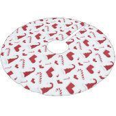 Hats Strumpfs Candy Canes Design Polyester Weihnachtsbaumdecke (Schrägansicht)