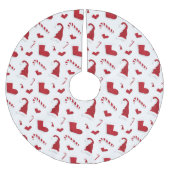 Hats Strumpfs Candy Canes Design Polyester Weihnachtsbaumdecke (Vorderseite)