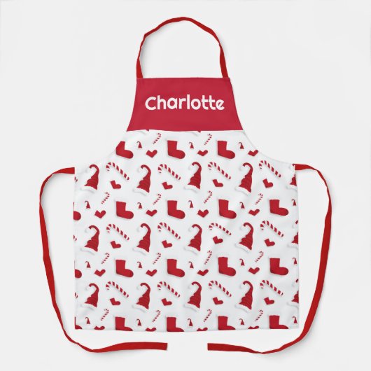 Hats Strumpfs Candy Canes Design Schürze (Vorderseite)