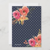 Hats und Heelse Navy Blue Pink Brautparty Einladung (Rückseite)