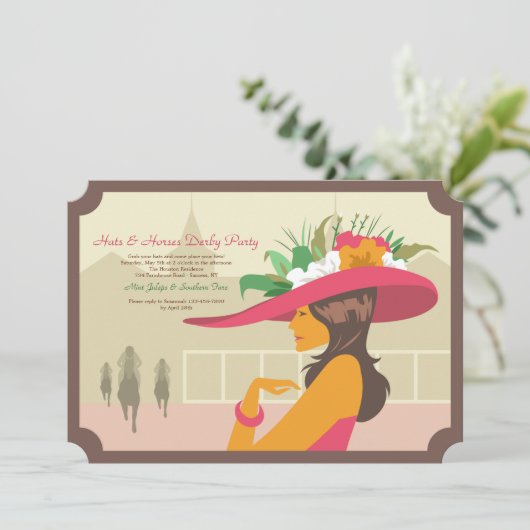 Hats und Pferde - Einladungen (Stehend Vorderseite)