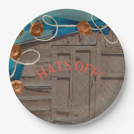 Hats von Abschluss Western Party feiern Pappteller (Vorderseite)