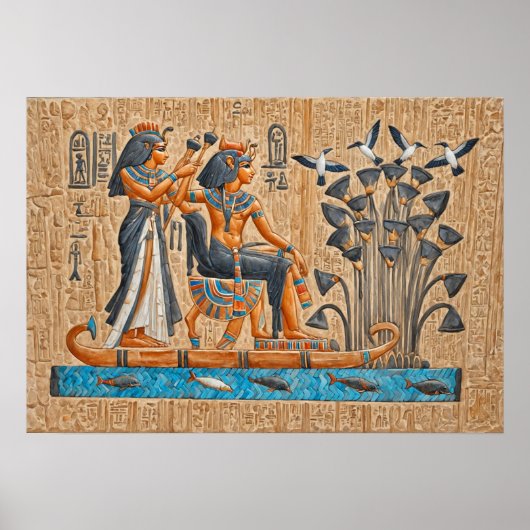 Hatshepsut Temple, Pharaonische Boote Poster (Vorne)