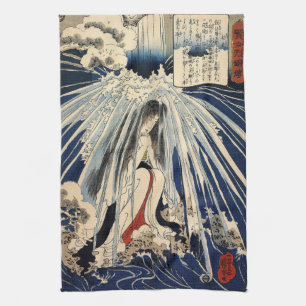 Hatsuhana, das Buße durch Utagawa Kuniyoshi tut Geschirrtuch