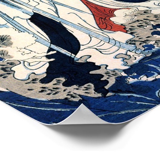 Hatsuhana Unterhalb von Tonosawa Wasserfall Kuniyo Poster (Ecke)