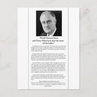Hätte der DNC den Namen von FDR aus dem Stimmzette Postkarte