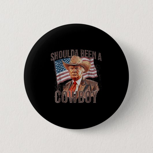 Hätte ein Cowboy Trump 2024 4. Juli U Button (Vorderseite)