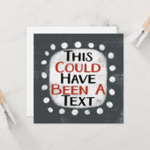 Hätte eine Textgrüßkarte sein können Karte (Vorderseite/Rückseite Beispiel)