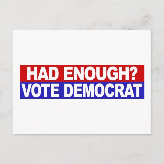 Hatte genug Wahldemokratie Postkarte (Vorderseite)