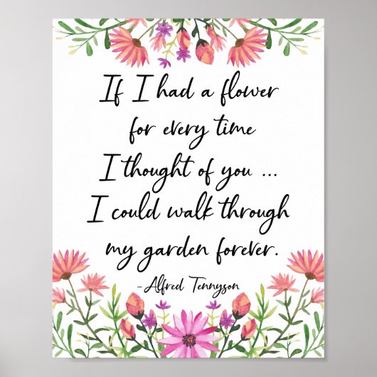 Hätte ich einen Tennyson-Zitat aus der Blume Poster (Vorne)