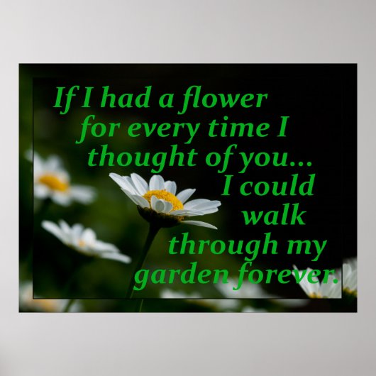 Hätte ich jedes Mal eine Blume, wenn ich an dich d Poster (Vorne)