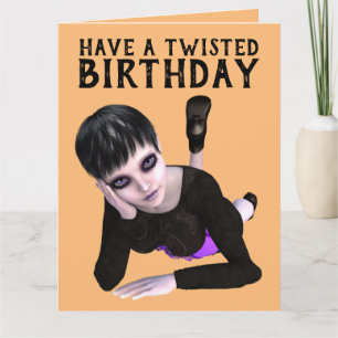 HATTEN SIE EINEN VERDREHTEN GEBURTSTAG, EMO-MÄDCHE KARTE