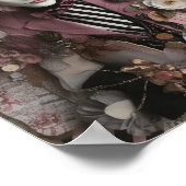 Hatter Pink Mixed Media Collage Poster (Ecke)