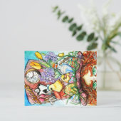Hatter und sein Spring Hat Design Postkarte (Stehend Vorderseite)