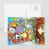 Hatter und sein Spring Hat Design Postkarte (Vorne/Hinten)