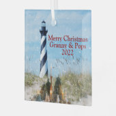 Hatteras Lighthouse OBX Beach Christmas - Ornament Aus Glas (Vorderseite links)