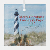 Hatteras Lighthouse OBX Beach Christmas - Ornament Aus Glas (Vorderseite)