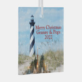 Hatteras Lighthouse OBX Beach Christmas - Ornament Aus Glas (Vorderseite Rechts)