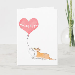 Hattie Corgi & Ballon Grußkarte Karte