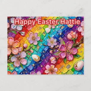 HATTIE ~ FROHE OSTERN Florale Mosaik-Eier ~ Feiertagspostkarte