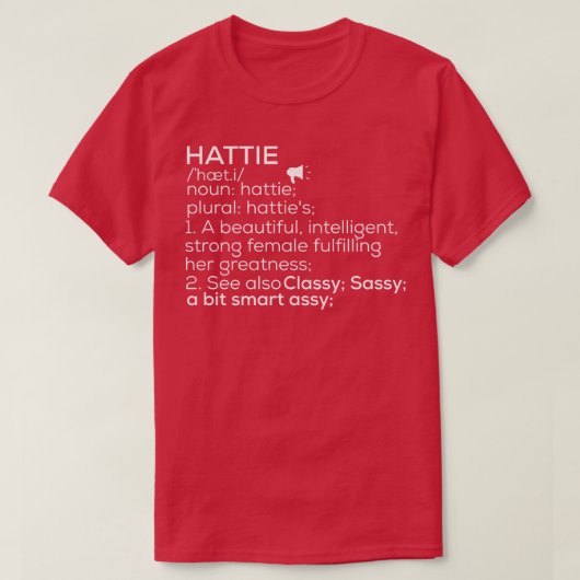 Hattie Name Hattie Definition Hattie Weibliche Nam T-Shirt (Design vorne)