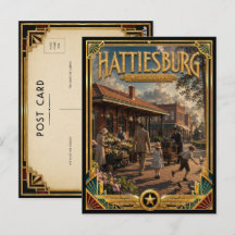 Hattiesburg Mississippi Vintage Art Deco Golden